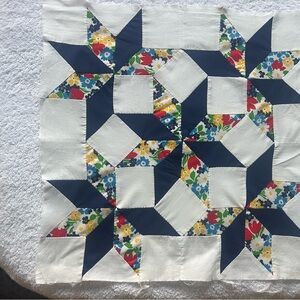 16 Hand Stitched 18” Vintage Star Quilt squares lot